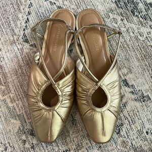 Barely worn Gold flat sandals from Anthrologie